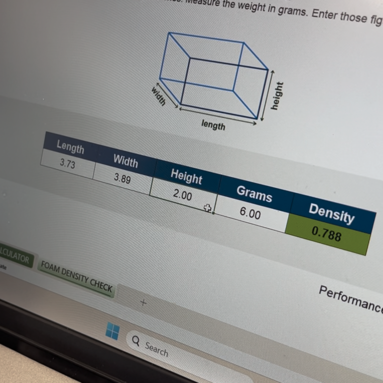 Enter all measurements into the calculator to get your current spray foam density.