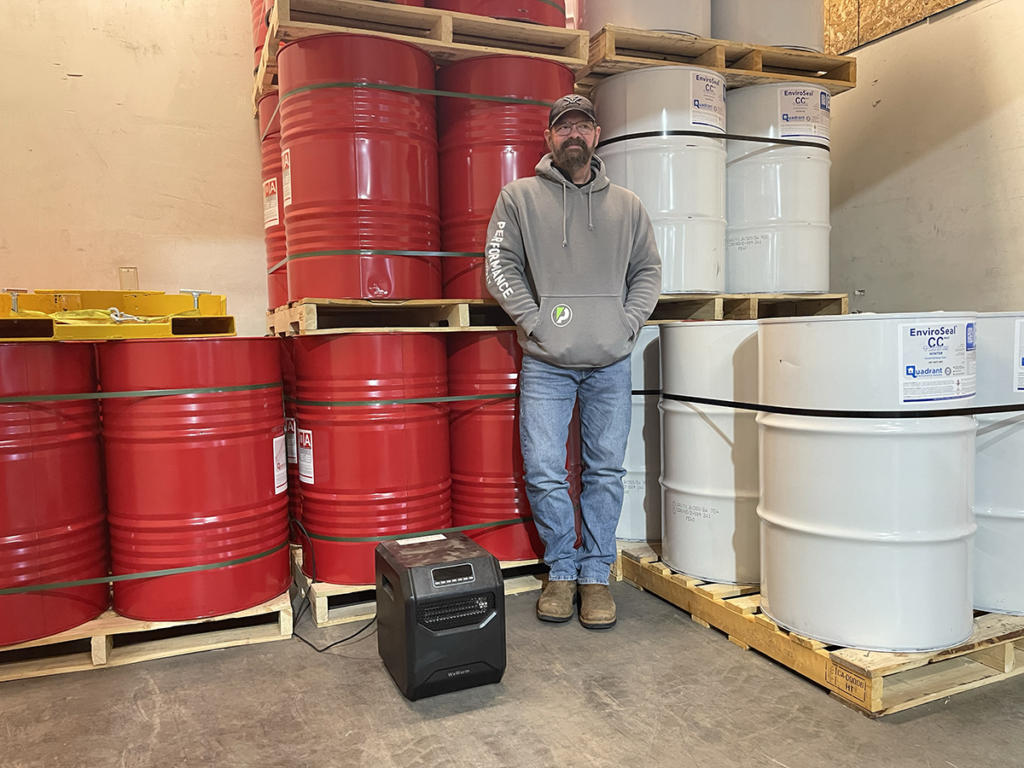 Heated spray foam storage at Performance Pro Supply